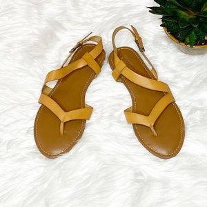 Market & Spruce Vegan Camel Strappy Sandals-Size 7.5